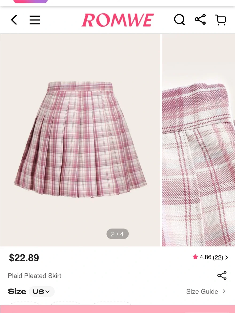 Pleated Pink Plaid Mini Skirt